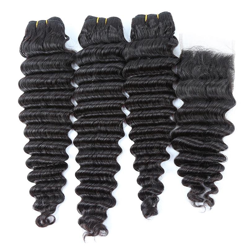 Beumax Double Drawn 12A Grade Loose Deep Wave BUNDLES with CLOSURES & FRONTALS