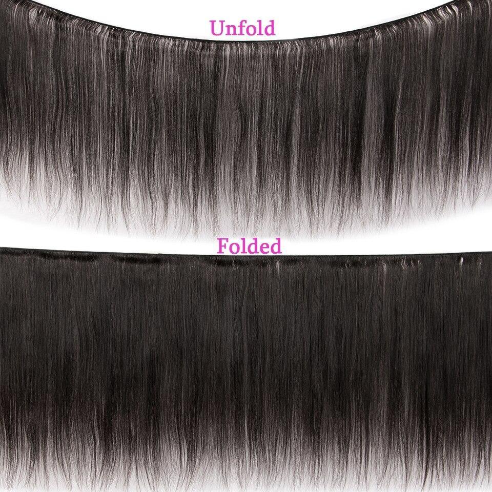 10A Grade 3/4 Straight Curve Fumi Human Hair bundles with 4x4 Closures
