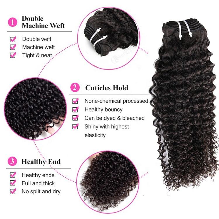 Beumax Double Drawn 12A Grade Kinky Curly BUNDLES with CLOSURES & FRONTALS