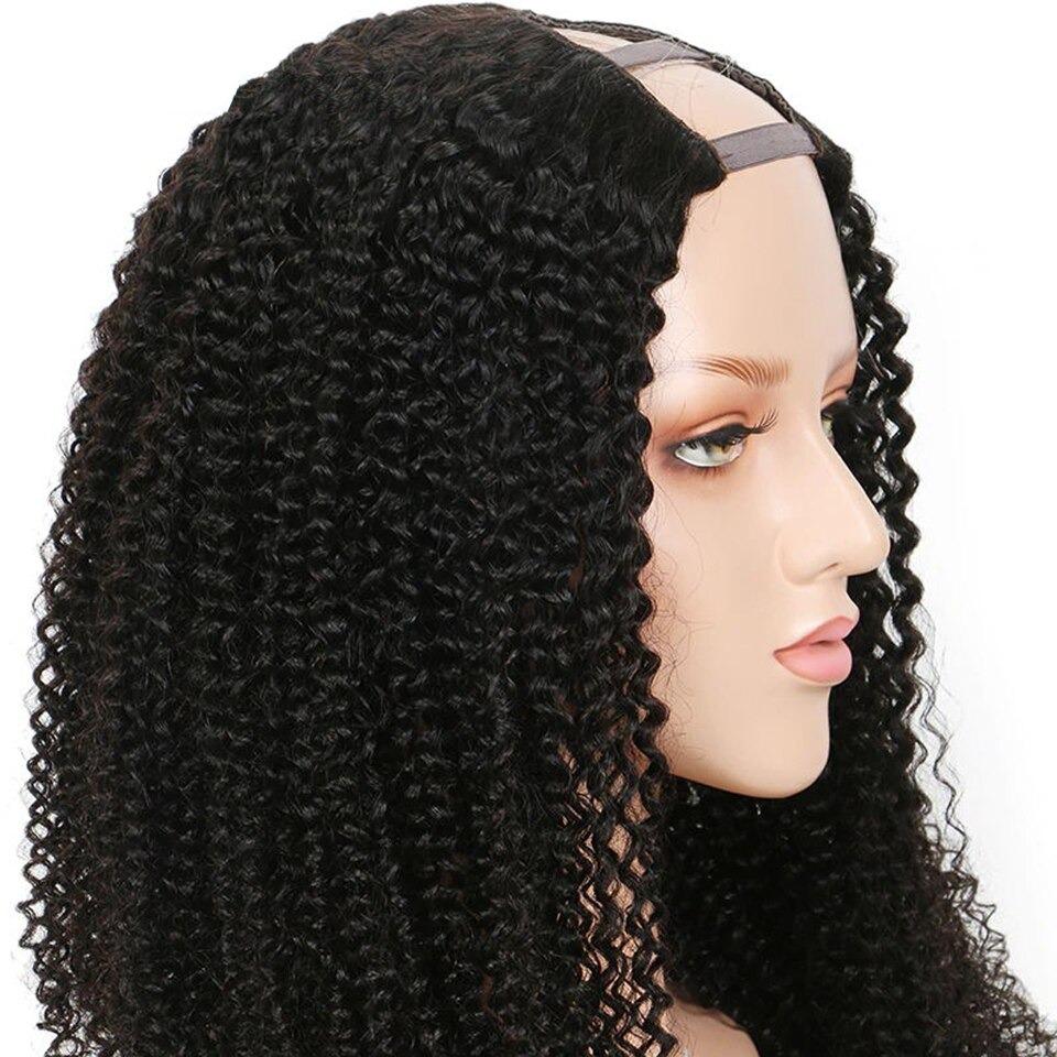 U Part Wig Kinky Curly Human Hair Wigs For Black Women Brazilian Remy