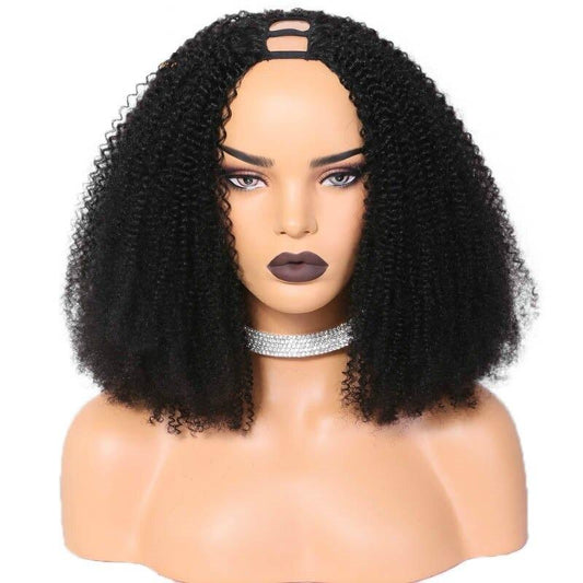 U Part Wig Afro Kinky Curly Human Hair Wigs For Black Women Brazilian