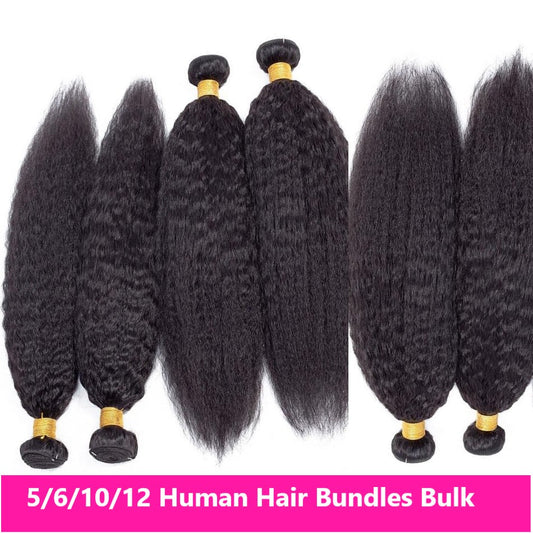 Wholesale 5/6/10/12 Bundles Brazilian Kinky Straight 10A Grade Human Hair
