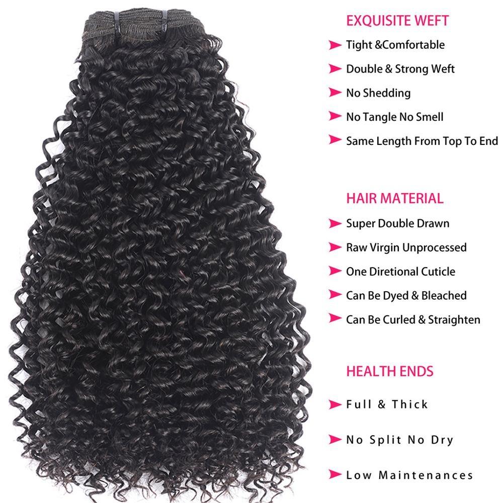 Beumax Double Drawn 12A Grade Kinky Curly BUNDLES with CLOSURES & FRONTALS