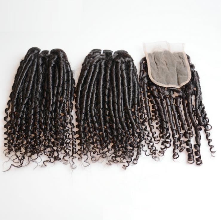 Beumax Double Drawn 12A Grade Bebe Pissy Curl BUNDLES with CLOSURES &