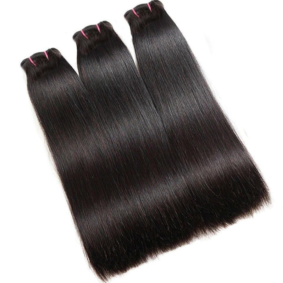 Super Double Drawn 12A Grade Straight Hair BUNDLES with CLOSURES & FRO