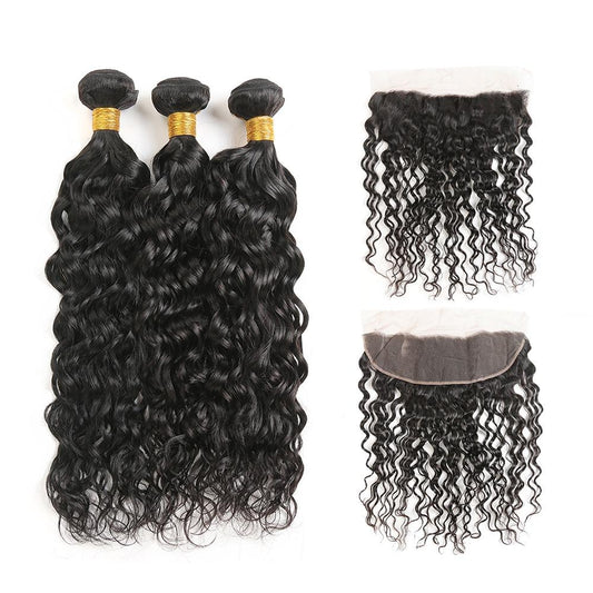BeuMax 10A Grade 3/4 Water Wave bundles with 13x4 Frontal