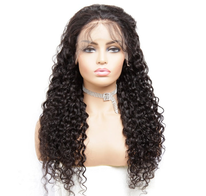 13x1x4 Deep Wave 13x1x6 T part Lace Transparent Human Hair Wigs 180% Density