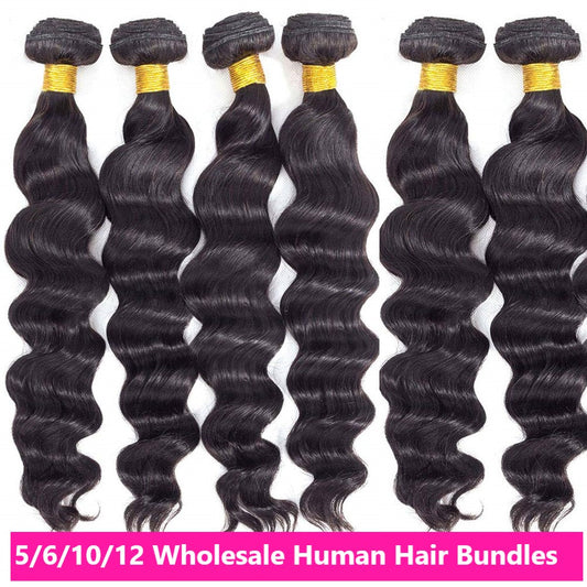 Wholesale 5/6/10/12 Bundles Brazilian Loose Body Wave 10A Grade Human