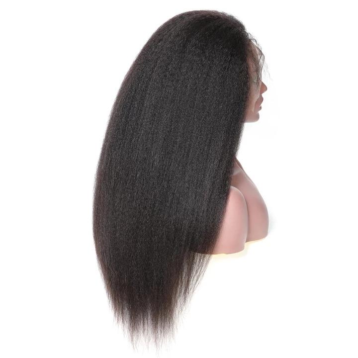 13x4 HD Transparent Lace Frontal Kinky Straight Human Hair Wigs 200% D