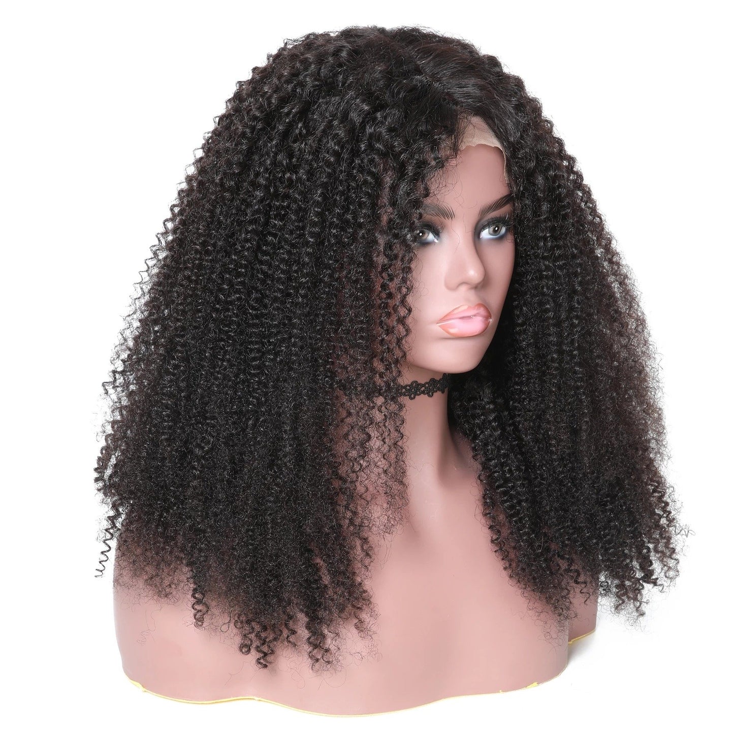 13x4 HD Transparent Lace Frontal Afro Kinky Curly Human Hair Wigs 200% Density