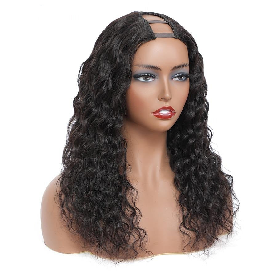U Part Wig Water Wave Human Hair Wigs For Black Women Brazilian Remy Hair