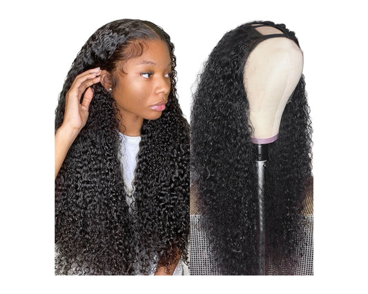 U Part Wig Jerry Curl Human Hair Wigs For Black Women Brazilian Remy Hair