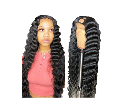 U Part Wig Loose Deep Human Hair Wigs For Black Women Brazilian Remy Hair