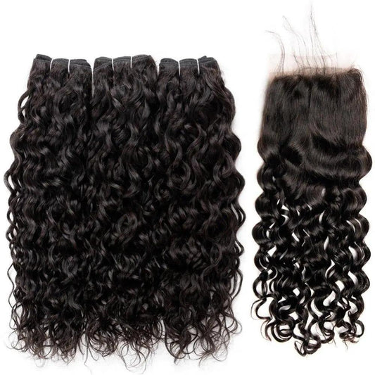 Super Double Drawn 12A Grade Water Wave BUNDLES with CLOSURES & FRONTAL