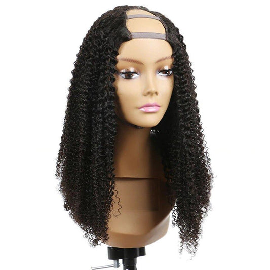 U Part Wig Kinky Curly Human Hair Wigs For Black Women Brazilian Remy Hair
