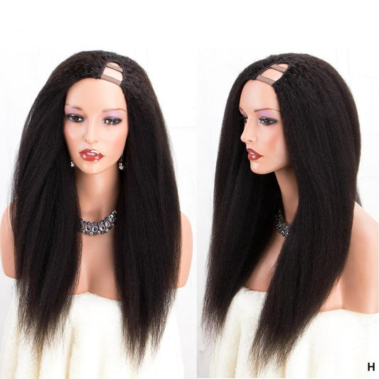 U Part Wig Kinky Straight Human Hair Wigs For Black Women Brazilian Remy Hair