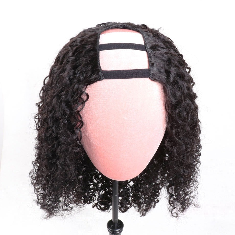 Short Bob U Part Wig Human Hair Water Wave Brazilian Remy Glueless Wigs