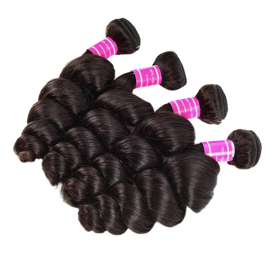 Wholesale Brazilian Loose Wave 5/6/10/12 Bundles 10A Grade Human Hair Bundles